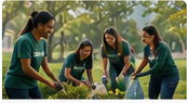 Greenwood Community Initiative volunteers working together outdoors.